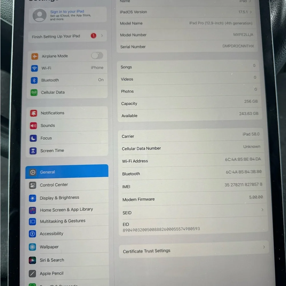 iPad Pro 12.9 4th generation